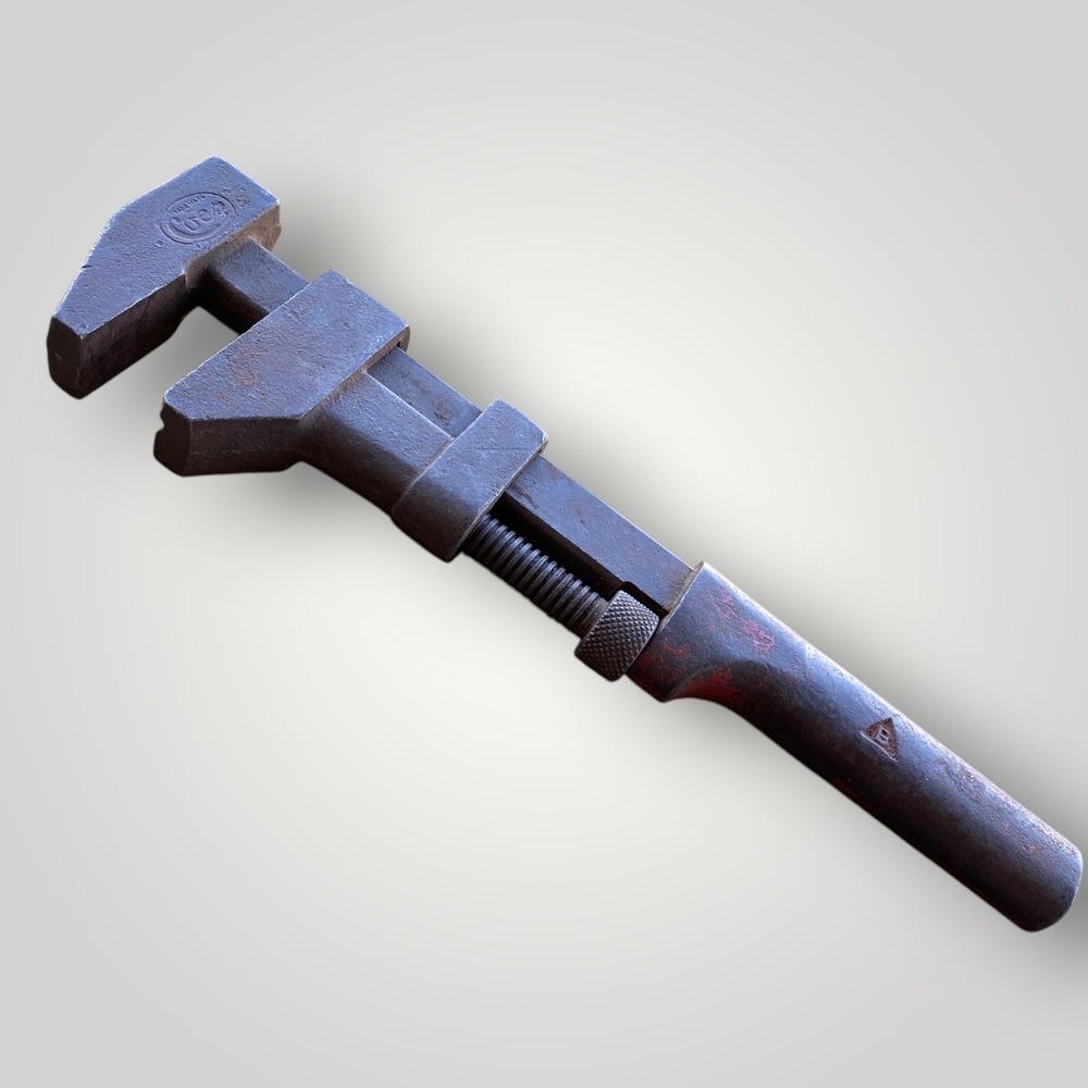 Coes Adjustable Wrench Billings 12 1/2 Inch Closed USA 1930s – 1960s